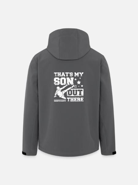 C’est mon fils là-bas Soccer - Veste softshell homme en polyester recyclé Stanley/Stella - noir