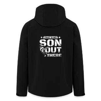 C’est mon fils là-bas crosse - Veste softshell homme en polyester recyclé Stanley/Stella - noir - Dos - AI Model Male 185 light (185cm)