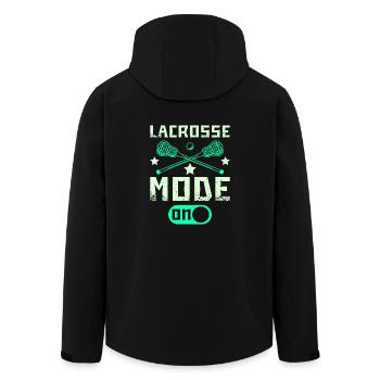 Lacrosse mode on - Men’s Recycled Softshell Jacket by Stanley/Stella - black - Back - AI Model Male 185 light (185cm)