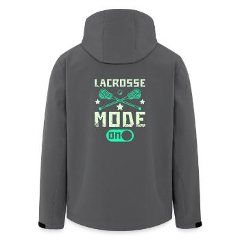 Lacrosse mode on - Men’s Recycled Softshell Jacket by Stanley/Stella - anthracite - Back - AI Model Male 185 light (185cm)