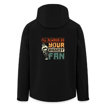 I'll always be your biggest fan vintage Lacrosse - Men’s Recycled Softshell Jacket by Stanley/Stella - black - Back - AI Model Male 185 light (185cm)
