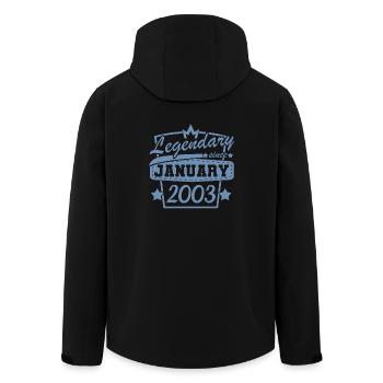 Anniversaire 20 ans Janvier 2003 - Veste softshell homme en polyester recyclé Stanley/Stella - noir - Dos - AI Model Male 185 light (185cm)