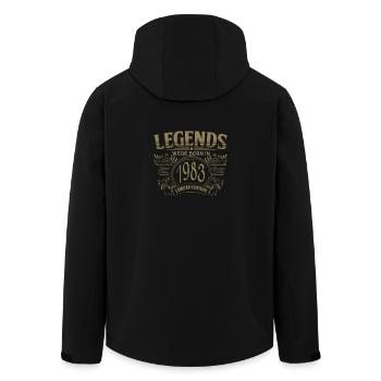 Des légendes sont nées en 1983 Don - Veste softshell homme en polyester recyclé Stanley/Stella - noir - Dos - AI Model Male 185 light (185cm)