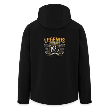 Des légendes sont nées en 1983 Don - Veste softshell homme en polyester recyclé Stanley/Stella - noir - Dos - AI Model Male 185 light (185cm)
