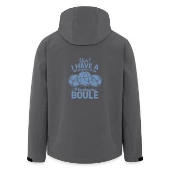 Boule Pension Plan - Men’s Recycled Softshell Jacket by Stanley/Stella - black - Back - AI Model Male 185 light (185cm)