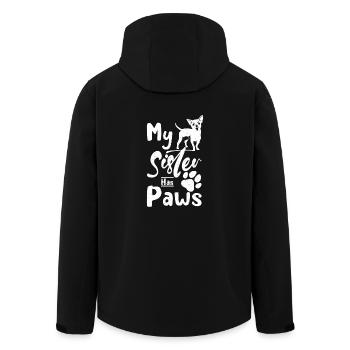 My Sister has paws chihuahua - Men’s Recycled Softshell Jacket by Stanley/Stella - black - Back - AI Model Male 185 light (185cm)