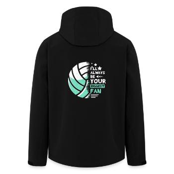 I'll always be your biggest fan volleyball - Men’s Recycled Softshell Jacket by Stanley/Stella - black - Back - AI Model Male 185 light (185cm)