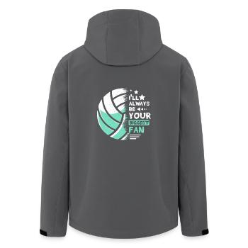 I'll always be your biggest fan volleyball - Men’s Recycled Softshell Jacket by Stanley/Stella - anthracite - Back - AI Model Male 185 light (185cm)