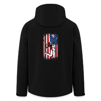 Drapeau américain des États-Unis Volleyball patriotique 4 juillet - Veste softshell homme en polyester recyclé Stanley/Stella - noir - Dos - AI Model Male 185 light (185cm)