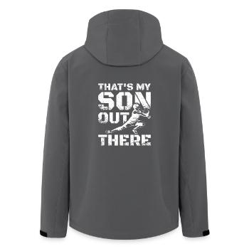 That's my son out there volleyball - Men’s Recycled Softshell Jacket by Stanley/Stella - black - Back - AI Model Male 185 light (185cm)