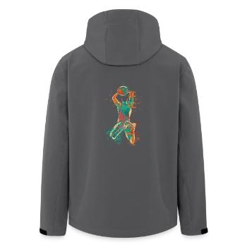 Éclaboussure du joueur de basket-ball - Veste softshell homme en polyester recyclé Stanley/Stella - noir - Dos - AI Model Male 185 light (185cm)