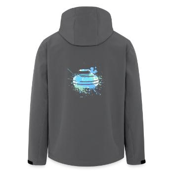 Splash Art Wintersport Ice Curling Stone - Recycelte Männer Softshell-Jacke von Stanley/Stella - Schwarz - Hinten - AI Model Male 185 light (185cm)