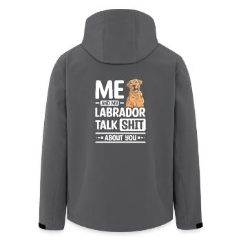 Me and my Labrador talk about you - Recycelte Männer Softshell-Jacke von Stanley/Stella - Schwarz - Hinten - AI Model Male 185 light (185cm)