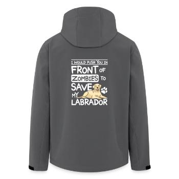 Te pousser devant des zombies pour sauver mon labrador - Veste softshell homme en polyester recyclé Stanley/Stella - noir - Dos - AI Model Male 185 light (185cm)