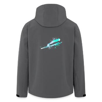 Splash Art Winter Sports Skiing Ski jumping - Men’s Recycled Softshell Jacket by Stanley/Stella - black - Back - AI Model Male 185 light (185cm)