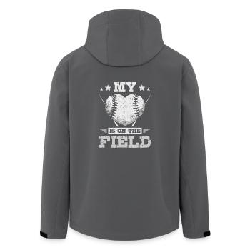 My heart is on the baseball field - Men’s Recycled Softshell Jacket by Stanley/Stella - black - Back - AI Model Male 185 light (185cm)