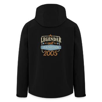 legendär seit Januar 2005 - Recycelte Männer Softshell-Jacke von Stanley/Stella - Schwarz - Hinten - AI Model Male 185 light (185cm)