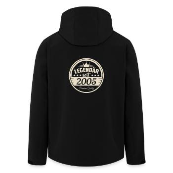 Legendär seit 2005 Geburtstag Sprüche - Recycelte Männer Softshell-Jacke von Stanley/Stella - Schwarz - Hinten - AI Model Male 185 light (185cm)