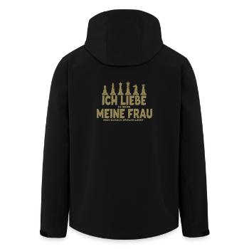 Ich liebe es wenn meine Frau mich Schach spielen - Recycelte Männer Softshell-Jacke von Stanley/Stella - Schwarz - Hinten - AI Model Male 185 light (185cm)