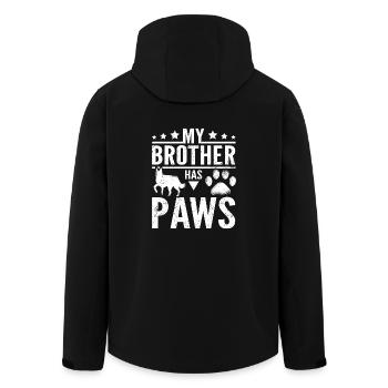 My brother has paws siberian husky - Recycelte Männer Softshell-Jacke von Stanley/Stella - Schwarz - Hinten - AI Model Male 185 light (185cm)