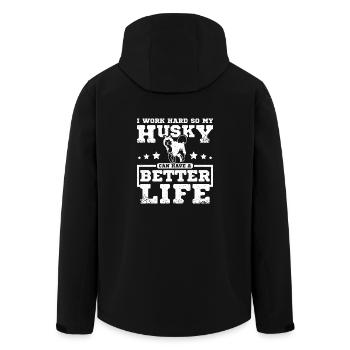 Je travaille dur pour que mon husky puisse avoir une vie meilleure - Veste softshell homme en polyester recyclé Stanley/Stella - noir - Dos - AI Model Male 185 light (185cm)
