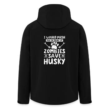 Push you in front of zombies to save my husky - Recycelte Männer Softshell-Jacke von Stanley/Stella - Schwarz - Hinten - AI Model Male 185 light (185cm)