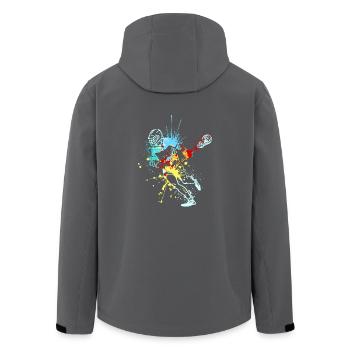 Splash Art Lacrosse Player - Veste softshell homme en polyester recyclé Stanley/Stella - charbon - Dos - AI Model Male 185 light (185cm)