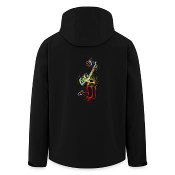 Cool Splash Art Volleyball Girl - Men’s Recycled Softshell Jacket by Stanley/Stella - black - Back - AI Model Male 185 light (185cm)