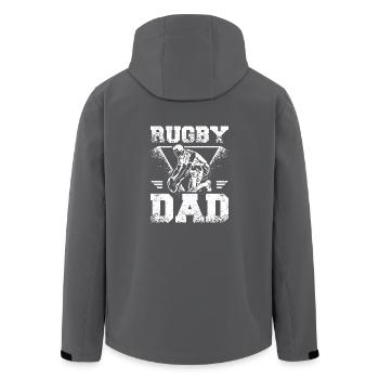 Fathers day Daddy Rugby Dad - Recycelte Männer Softshell-Jacke von Stanley/Stella - Anthrazit - Hinten - AI Model Male 185 light (185cm)