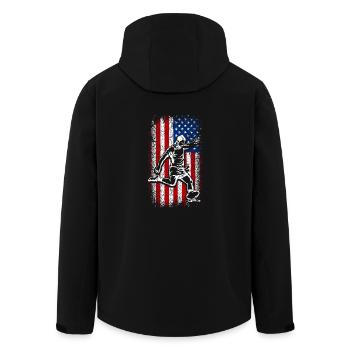 Usa Drapeau américain Patriotic Rugby 4 juillet - Veste softshell homme en polyester recyclé Stanley/Stella - noir - Dos - AI Model Male 185 light (185cm)