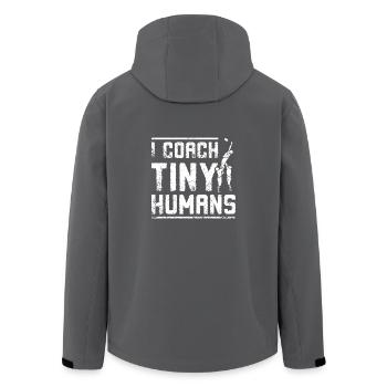 J’entraîne un petit entraîneur de rugby humand - Veste softshell homme en polyester recyclé Stanley/Stella - noir - Dos - AI Model Male 185 light (185cm)