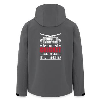 School is important cricket is importanter - Recycelte Männer Softshell-Jacke von Stanley/Stella - Schwarz - Hinten - AI Model Male 185 light (185cm)