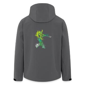 Splash Art Cricket Player - Men’s Recycled Softshell Jacket by Stanley/Stella - black - Back - AI Model Male 185 light (185cm)