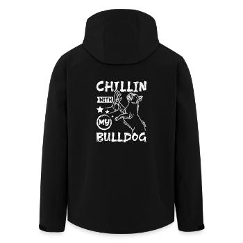 Chillin with my french bulldog - Men’s Recycled Softshell Jacket by Stanley/Stella - black - Back - AI Model Male 185 light (185cm)