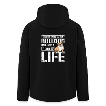 Je travaille dur pour que mon bouledogue puisse avoir une vie meilleure - Veste softshell homme en polyester recyclé Stanley/Stella - noir - Dos - AI Model Male 185 light (185cm)