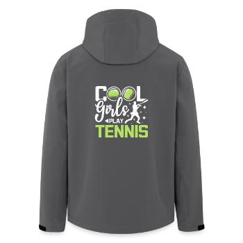 Cool Girls play Tennis - Men’s Recycled Softshell Jacket by Stanley/Stella - black - Back - AI Model Male 185 light (185cm)