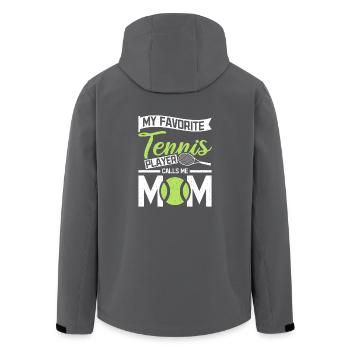 My favorite tennis player calls me mom - Recycelte Männer Softshell-Jacke von Stanley/Stella - Schwarz - Hinten - AI Model Male 185 light (185cm)
