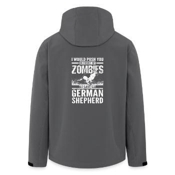 Pousser devant les zombies pour sauver mon berger allemand - Veste softshell homme en polyester recyclé Stanley/Stella - noir - Dos - AI Model Male 185 light (185cm)