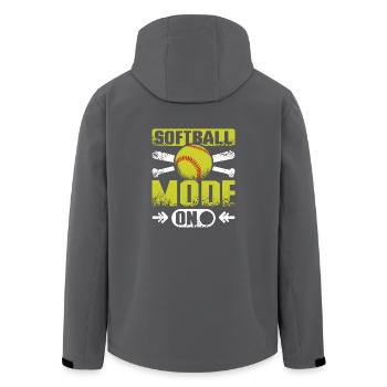 Softball mode on - Men’s Recycled Softshell Jacket by Stanley/Stella - black - Back - AI Model Male 185 light (185cm)