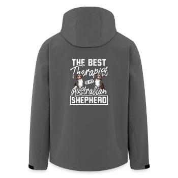 Le meilleur thérapeute est mon berger australien - Veste softshell homme en polyester recyclé Stanley/Stella - noir - Dos - AI Model Male 185 light (185cm)