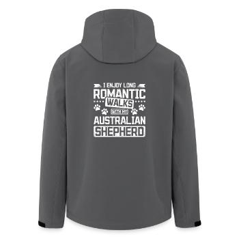 De longues promenades romantiques avec mon berger australien - Veste softshell homme en polyester recyclé Stanley/Stella - noir - Dos - AI Model Male 185 light (185cm)