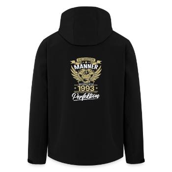 die besten Mechaniker wurden 1993 geboren - Recycelte Männer Softshell-Jacke von Stanley/Stella - Schwarz - Hinten - AI Model Male 185 light (185cm)