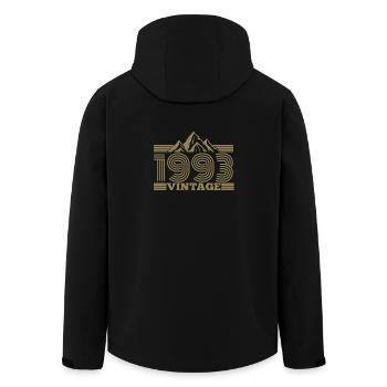 Berge Wandern 1993 Geburtstag Vintage Sprüche - Recycelte Männer Softshell-Jacke von Stanley/Stella - Schwarz - Hinten - AI Model Male 185 light (185cm)