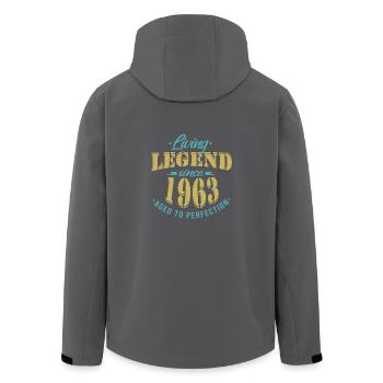 Lebende Legende seit 1963 Sprüche - Recycelte Männer Softshell-Jacke von Stanley/Stella - Schwarz - Hinten - AI Model Male 185 light (185cm)