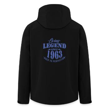 Living legend since 1963 sayings - Recycelte Männer Softshell-Jacke von Stanley/Stella - Schwarz - Hinten - AI Model Male 185 light (185cm)