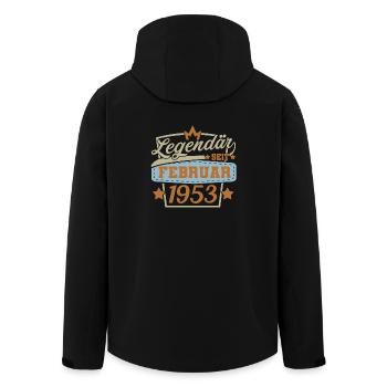 Legendär seit februar 1953 - Recycelte Männer Softshell-Jacke von Stanley/Stella - Schwarz - Hinten - AI Model Male 185 light (185cm)
