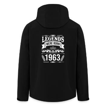 Les légendes sont nées en 1963 Anniversaire - Veste softshell homme en polyester recyclé Stanley/Stella - noir - Dos - AI Model Male 185 light (185cm)