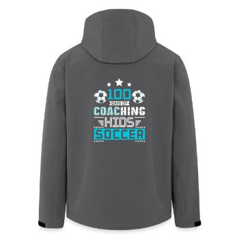 100 days of coaching kids soccer - Men’s Recycled Softshell Jacket by Stanley/Stella - black - Back - AI Model Male 185 light (185cm)
