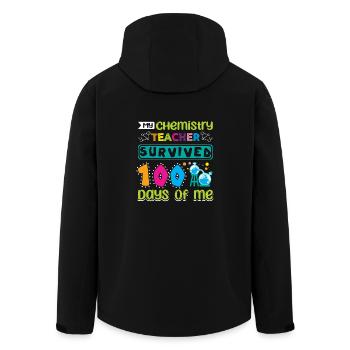 My chemistry teacher survived 100 days of me - Men’s Recycled Softshell Jacket by Stanley/Stella - black - Back - AI Model Male 185 light (185cm)