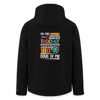 My 2nd grade teacher survived 100 days of me - Men’s Recycled Softshell Jacket by Stanley/Stella - black - Back - AI Model Male 185 light (185cm)